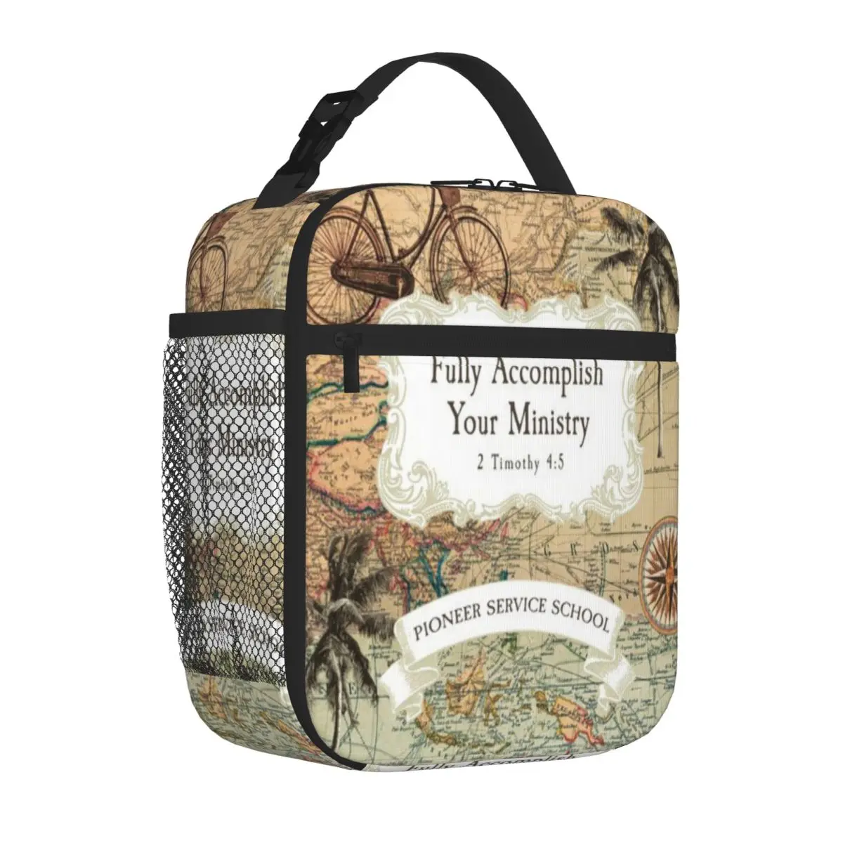 Bestselling PIONEER SERVICE SCHOOL (VINTAGE MAP) Modern Insulated Snack Tote Gym Post-Workout Snack Bag