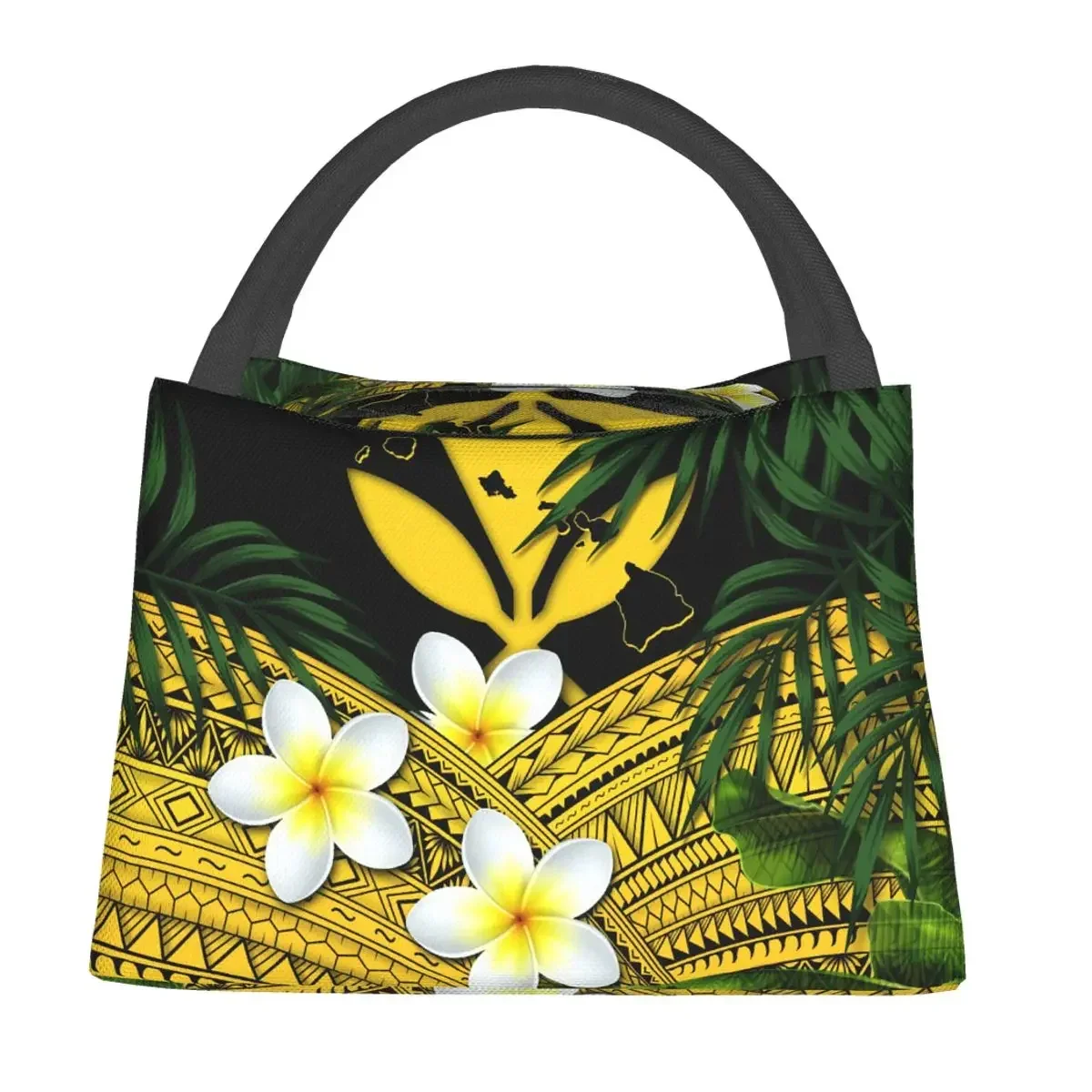 NOISYDESIGNS Lunch Bags for Women Hawaiian Flower With Polynesian Printing Portable Insulated Handbags Thermal Food Picnic Bag