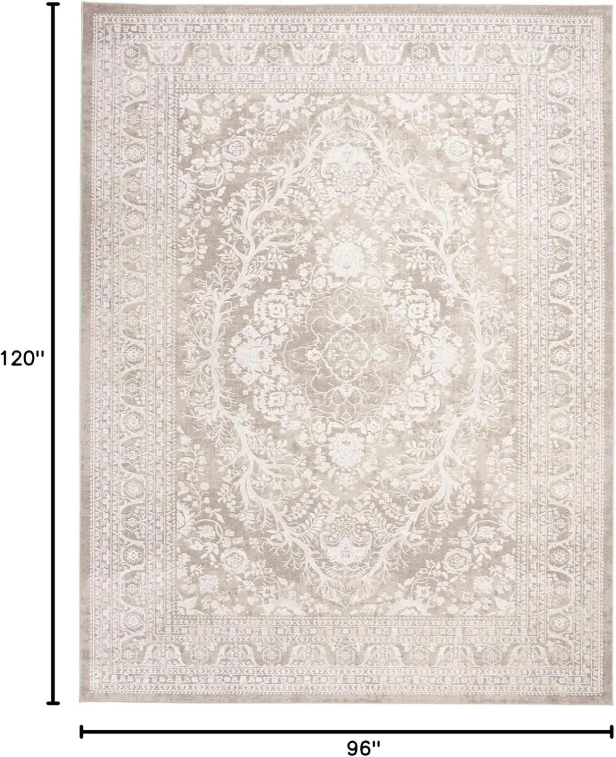 Safavieh Reflection Collection Area Rug - 8' X 10', Beige & Cream, Boho Tribal Distressed Design, Non-Shedding & Easy Care,