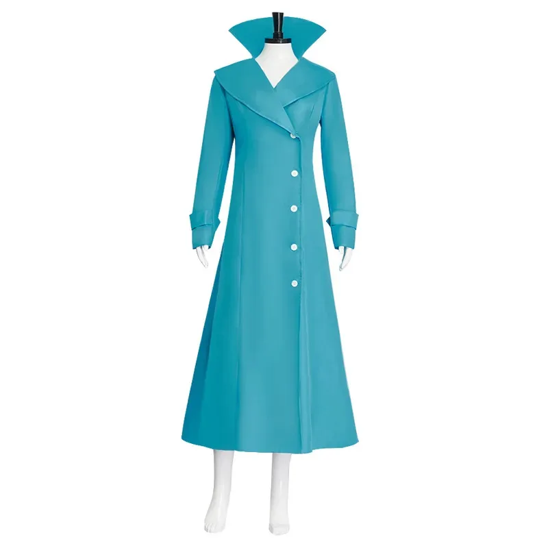 Lucy Wilde Cosplay Costume Blue Long Jacket Animated Movies Lucy's Overcoat Wome Halloween Partyn's Trench Coat For Woman Adult