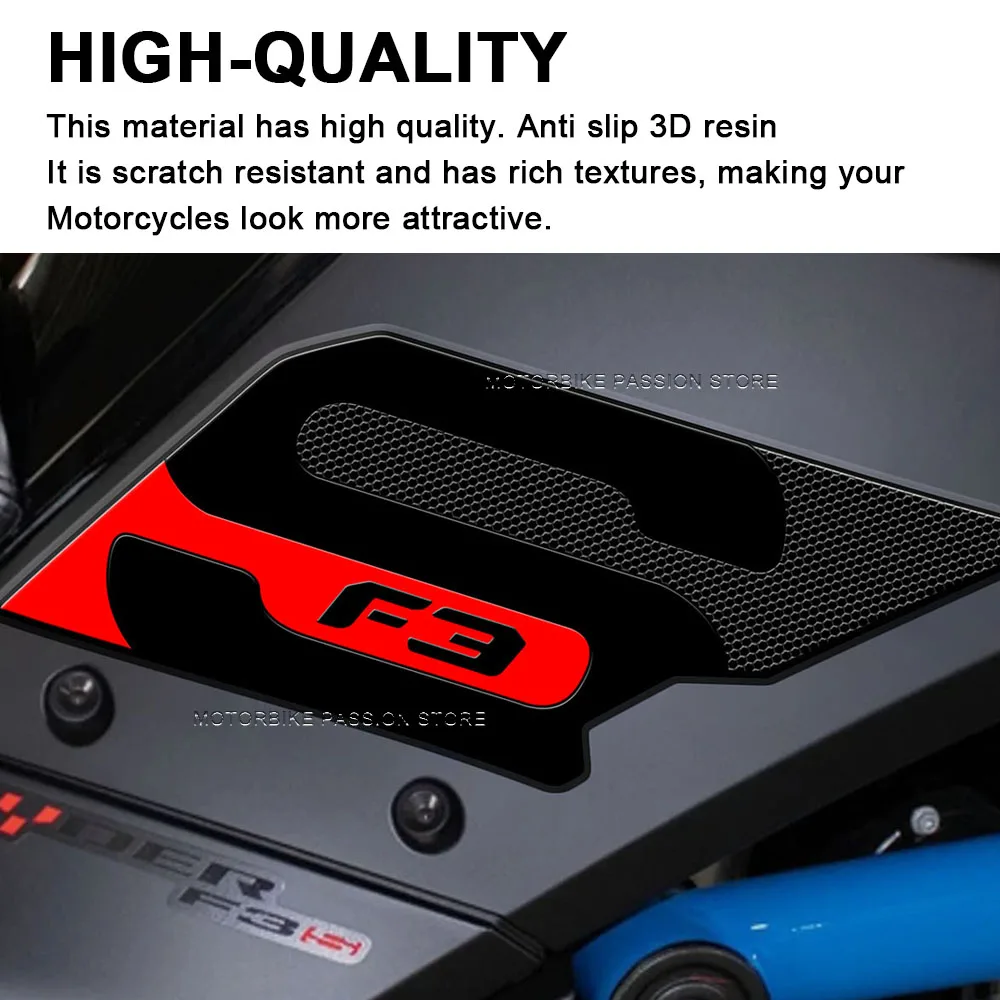 Motorcycle Accessories for can-am spyder f3-s 3D Resin Stickers Oil Tank Protective Pads for can-am fpyder f3-s
