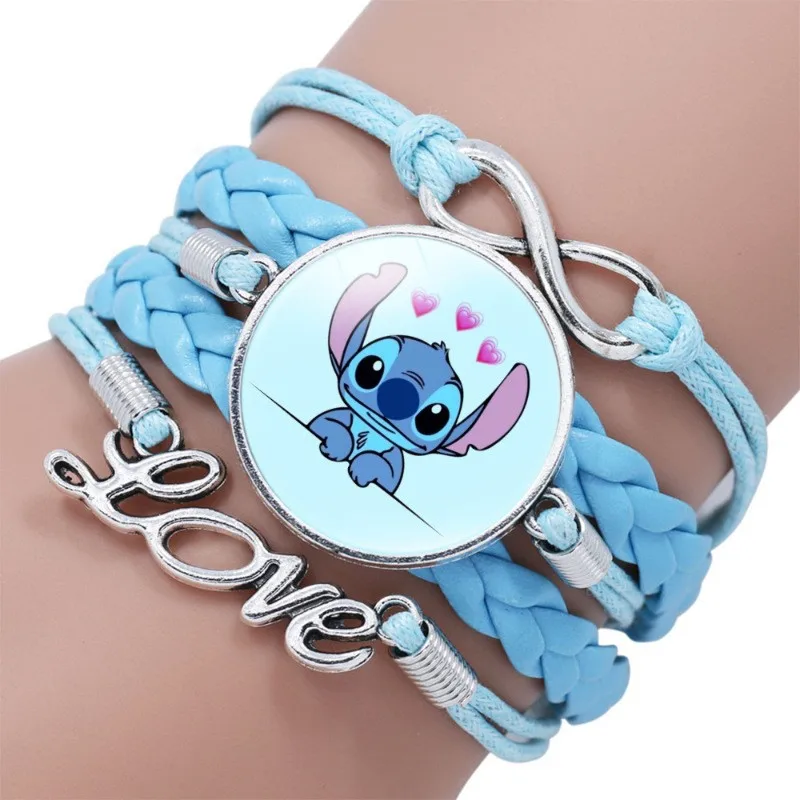 

Кожаный браслет Stitch Disney, масштабируемая регулировка, милый аниме, драгоценный камень, ювелирные изделия, модная вечеринка по случаю дня рождения, памятные подарки