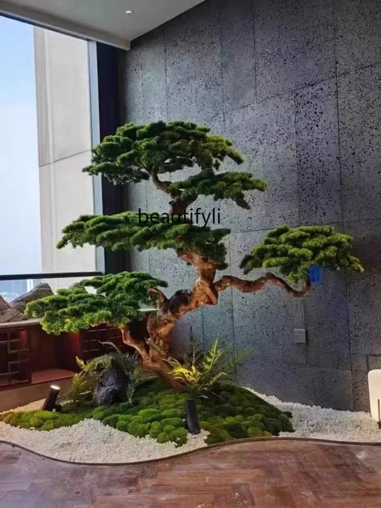 

ssnew Artificial Greeting Pine Pine Tree Podocarpus Macrophyllus Large Fake Trees Green Plant Landscape Hotel Hallway Landscape