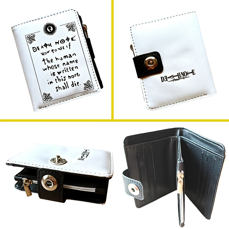 Cartera plegable corta de cuero PU Anime Death Note con bolsillo para monedas, colección de moda, accesorio de Cosplay