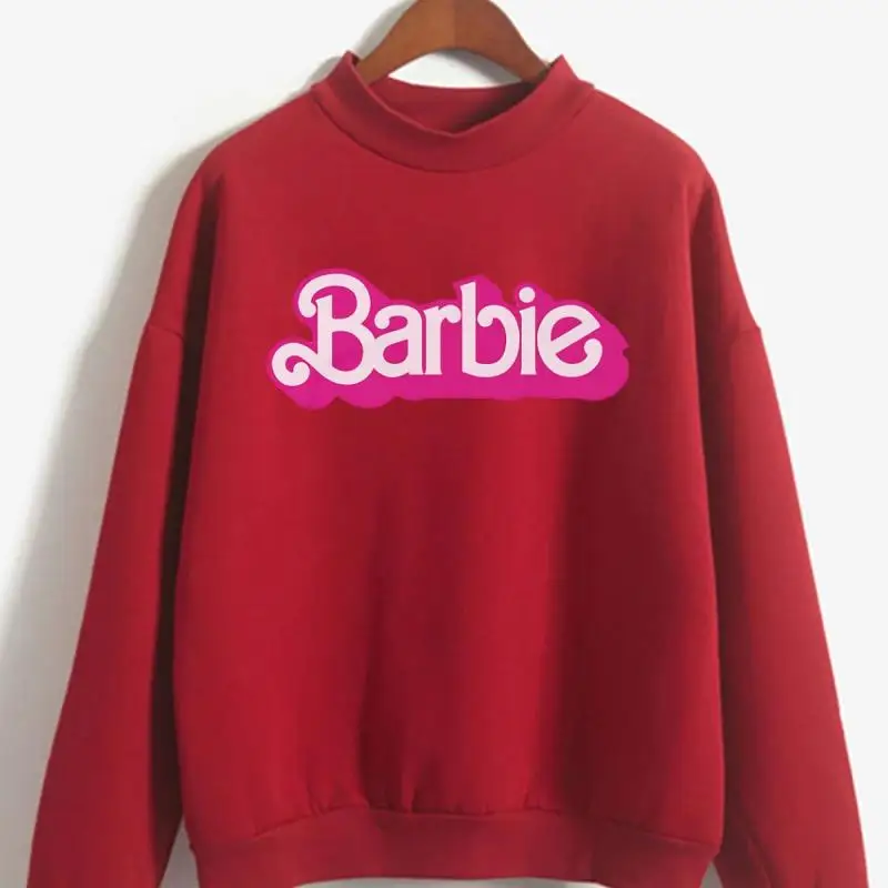 2024 New Women\'s Sweatshirt Sweatshirt Pullover T-Shirt Barbie Cartoon Genuine Cute Loose Casual Round Neck Autumn and Winter