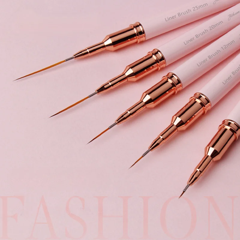 Profissional Nail Art Liner Brushes Set, pincel pintado à mão, ferramenta Manicure, novo, 5 pcs