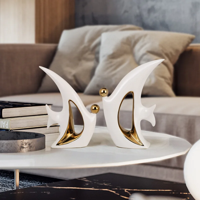 ‌Bubble Fish Luxury Home Decor - Modern Minimalist Living Room TV Stand Ornament