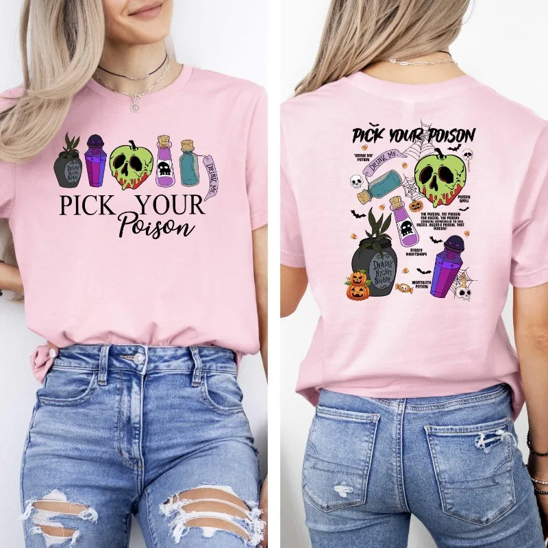 

Выберите футболки Toxic Cusco and Toxic Apple Halloween Disneyland для семейных мужчин и женщин с короткими рукавами