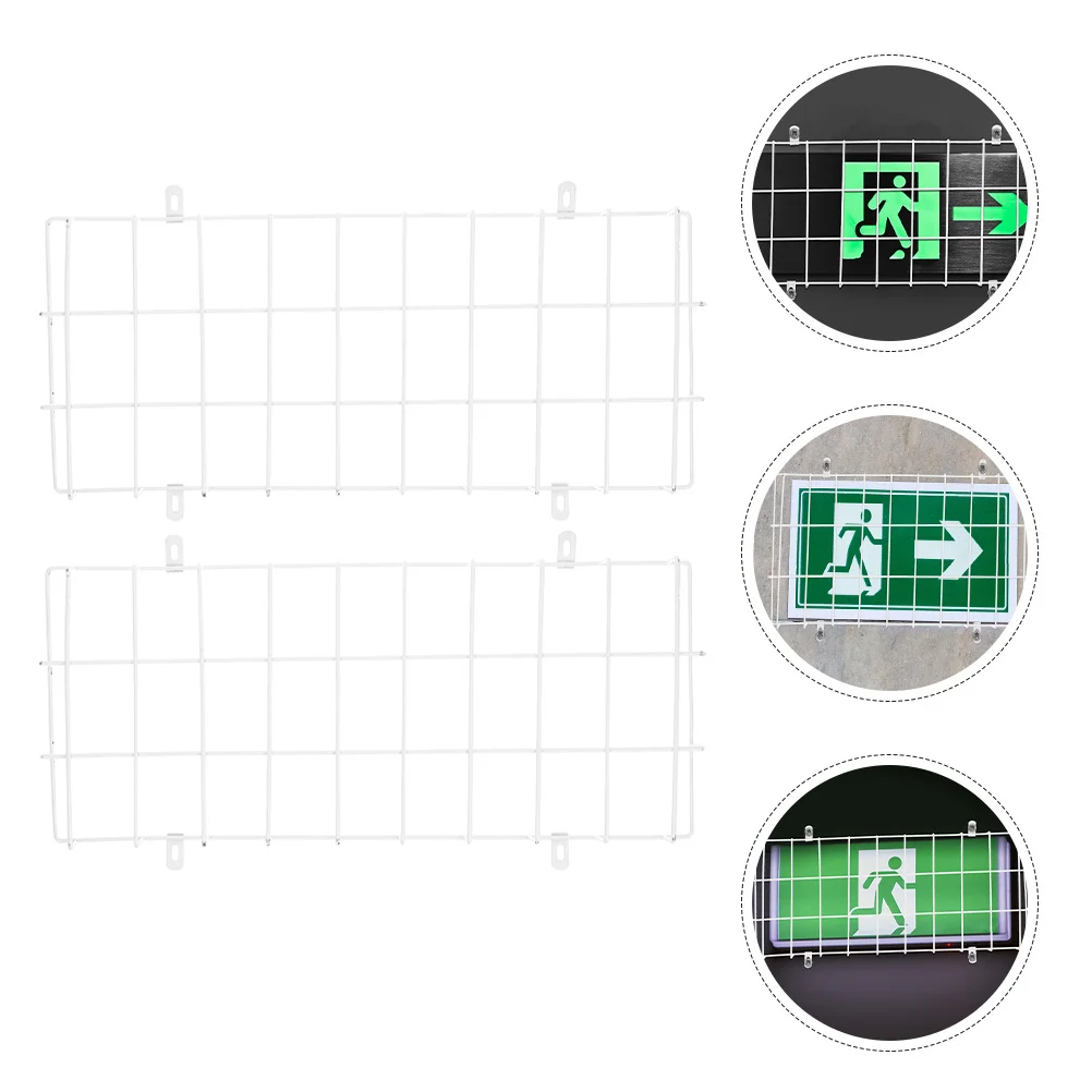 

2Pcs Protective Guard Cover for Emergency Exit Lights Rustproof Metal Cover Shield for Fire Safety Signs and Wall Mounted Light