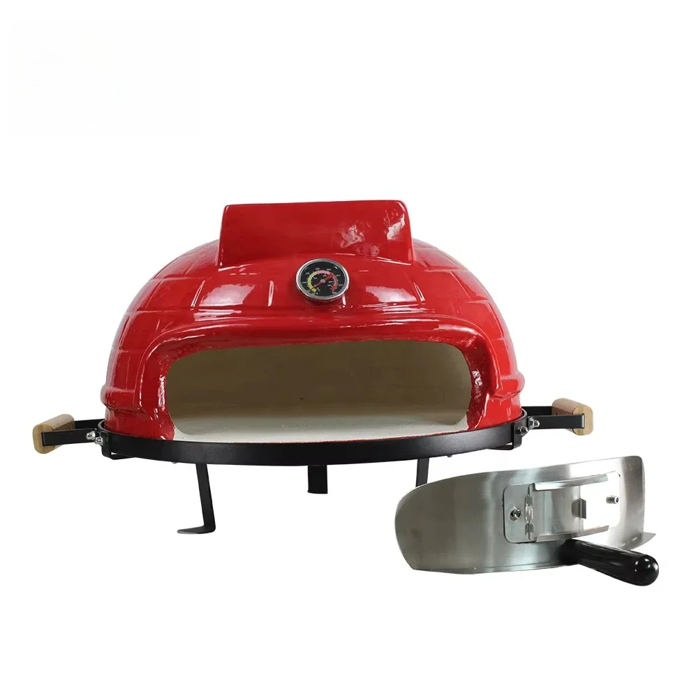 21inch Outdoor Charcoal Forno a Legna Commercial Ceramic Wood Fired Pizza Oven with Thermometer