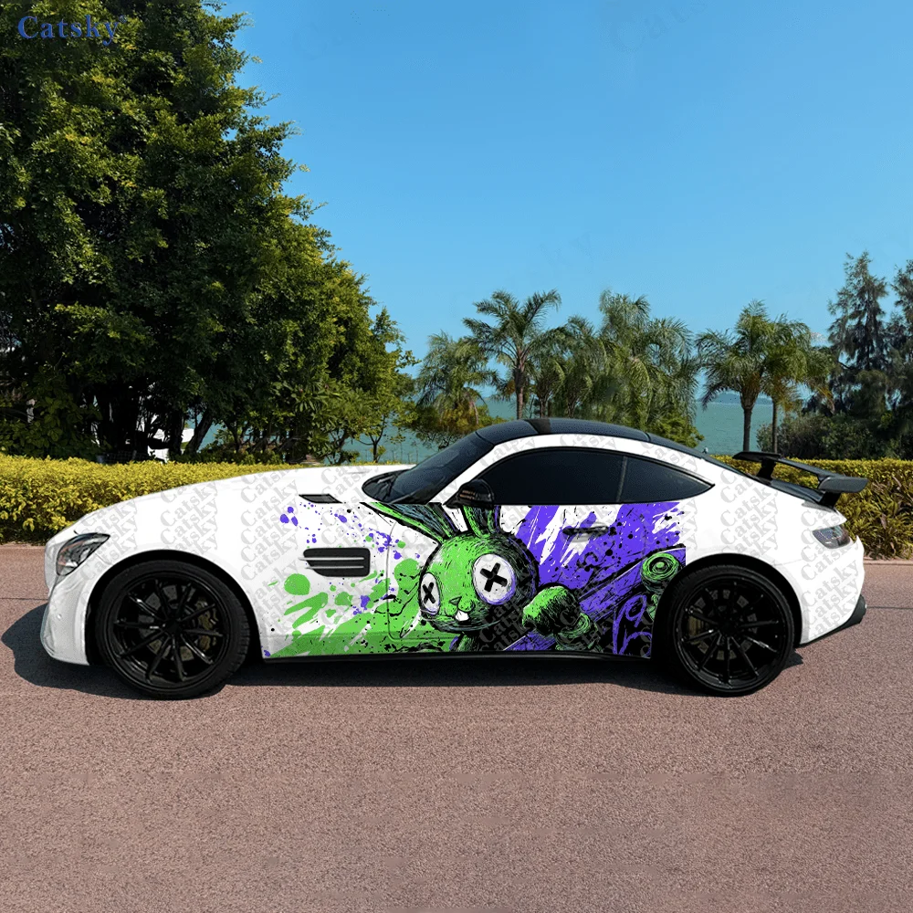 

Rabbit Doodle X Letter Car Side Sticker Decoration,PVC Waterproof Scratch Resistant Decal,Car Protection,Auto Accessories Gift