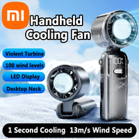 Xiaomi Ice Compress Handheld Fan Portable Outdoor Usb Digital Display Folding Refrigeration High Speed Violent Turbine Small Fan