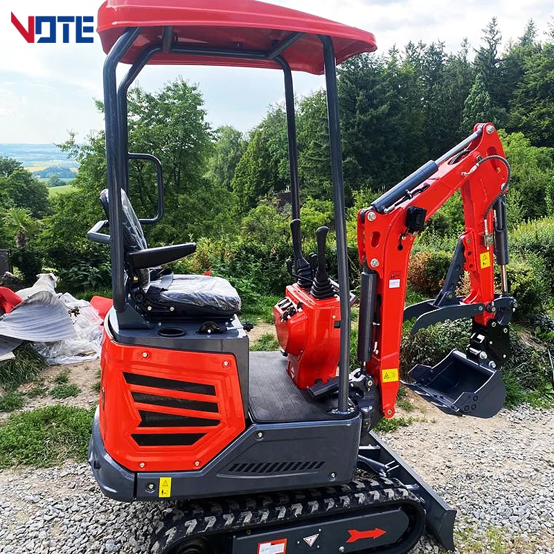 1ton Crawler mini Excavator mini bagger digging machine with auger hammer customized
