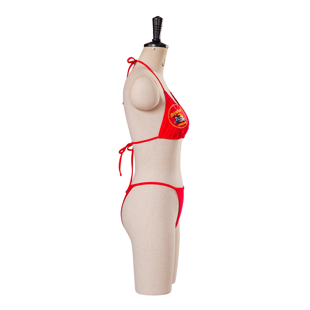 Pam and Tommy Cosplay Costume Pamela Anderson Red Halter Neck Bikini Baywatch Style Beach Wear Woman Swimwear Sexy Swimsuit