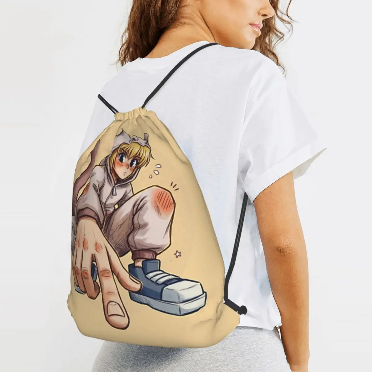 Pocket Monster Transformed Into A Hunter Backpacks Fashion Drawstring Bags Storage Bag Book Bags for Travel Students