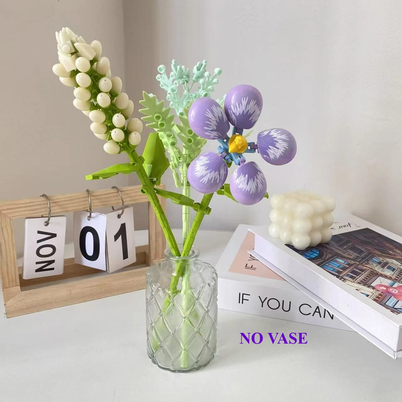 

MOC Eternal Camellia The Dull Ice Flower Sakura Plant Bouquets Building Blocks Set Rose NO Vase Toys For Children Birthday Gifts