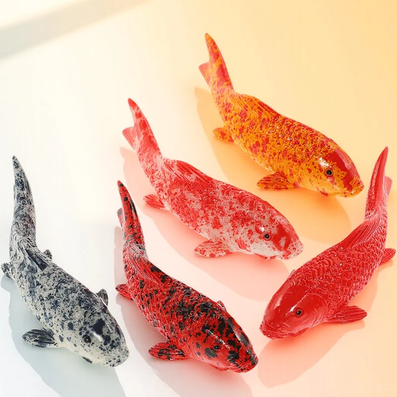 

5pcs Resin Fake Fish Decor Aquarium Realistic Goldfish Ornament Small Fish Tank Decoration Floating Aquatic Supplies Pet
