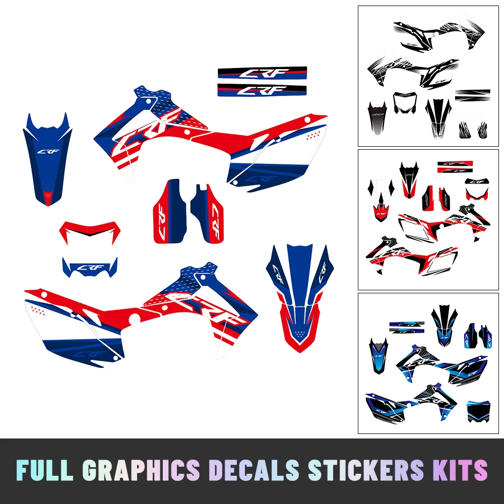 

For Honda CRF250R 2014-2017 CRF450R 2013-2016 Graphics Decals Background Deco Stickers Kit Off-Road Racing Bike Decoration