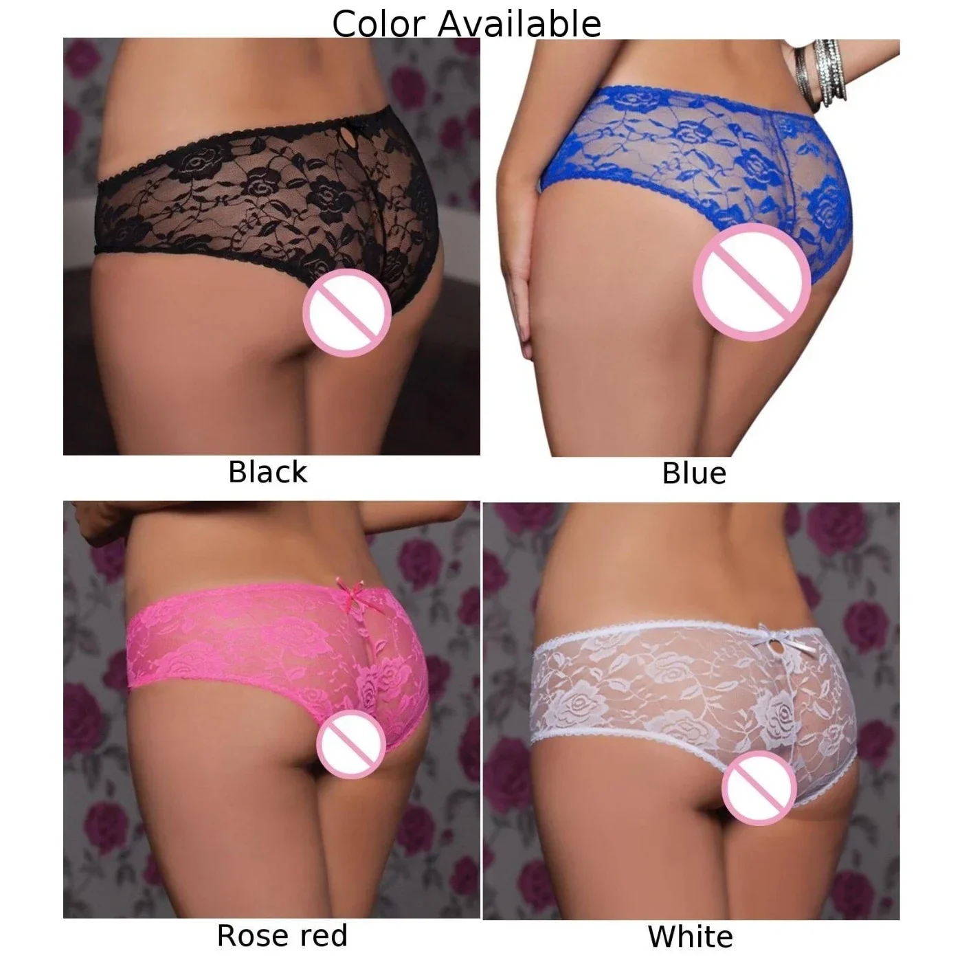 Sexy Open Crotch Knickers Women Lace Panties Mesh See Though Lingerie Briefs Plus Size Underwear Crotchless Erotic Underpants