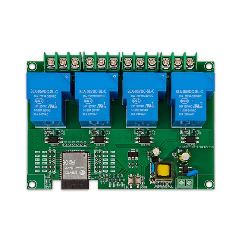 

【B89E】Плата разработки ESP32, 4-канальный, 5 В/30 А, 220 В переменного тока, WIFI, Bluetooth, релейный модуль, встроенный релейный контроллер