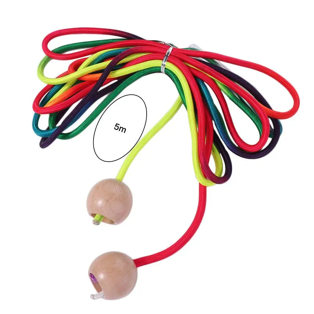 أطفال الكبار المضادة للانزلاق قوس قزح حبل طويل في الهواء الطلق متعة تجريب الصالة الرياضية مجموعة الطفر حبل ممارسة الملونة 5 متر حبل القفز الرياضة المدرسية #2