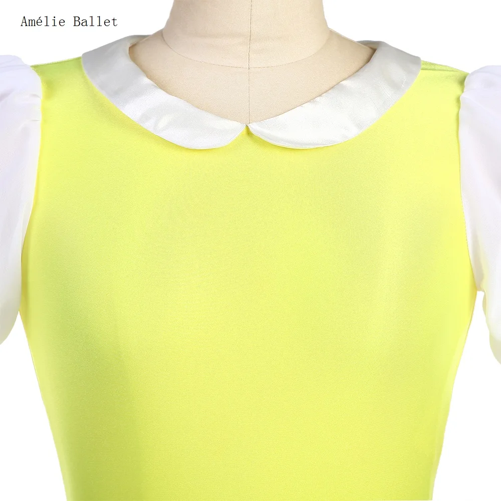 23147 صدرية من الألياف اللدنة الصفراء مع طبقات من التول الناعم توتو تنورة للفتيات والنساء فساتين رقص لأداء المسرح #5