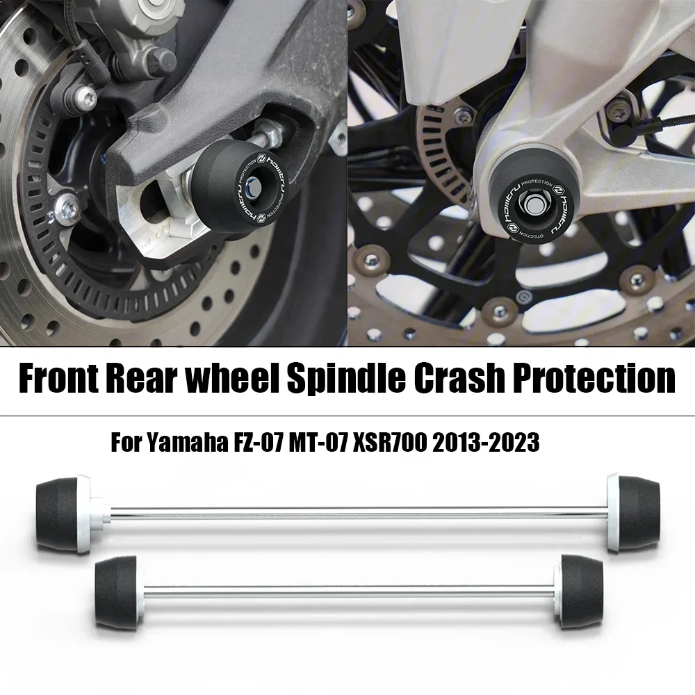 

For Yamaha FZ-07 MT-07 XSR700 2013-2023 Front Rear wheel Spindle Crash Protection