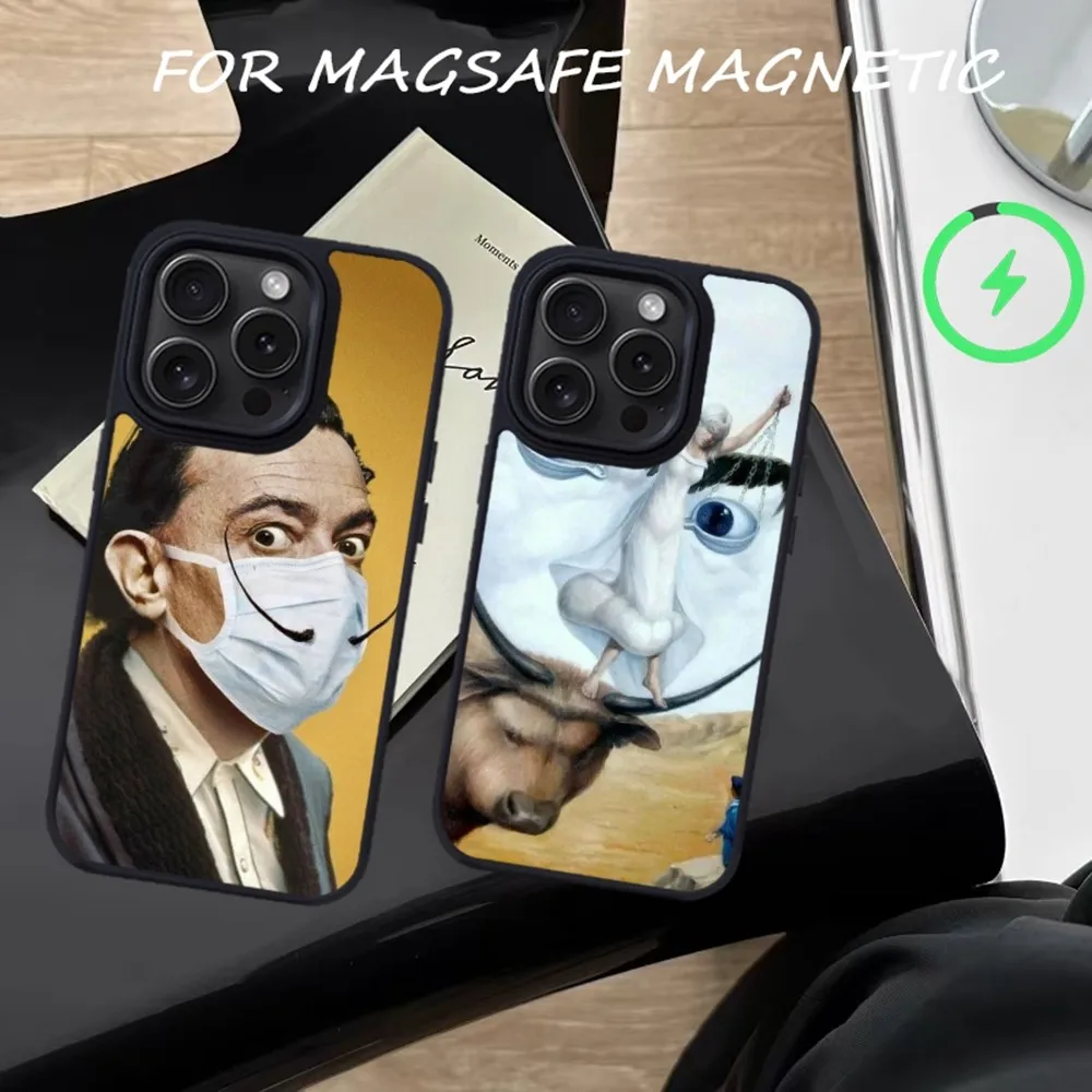 Забавный чехол S-Сальвадор D-Dali для iPhone 15 14 13 12 11 Pro Max Plus, Магнитный чехол для Macsafe