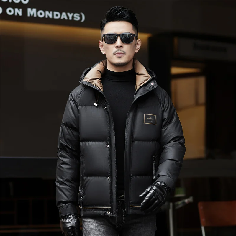 2024 new arrival winter hooded jacket 90% white duck down jackets men,mens fashion thicken warm parkas trench coat YRF197