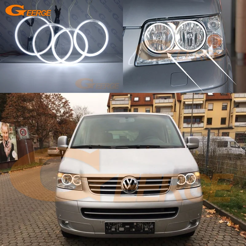 Dla Volkswagen VW Multivan Transporter Caravelle T5 Doskonały Ultra Bright CCFL Angel Eyes Kit Halo Rings