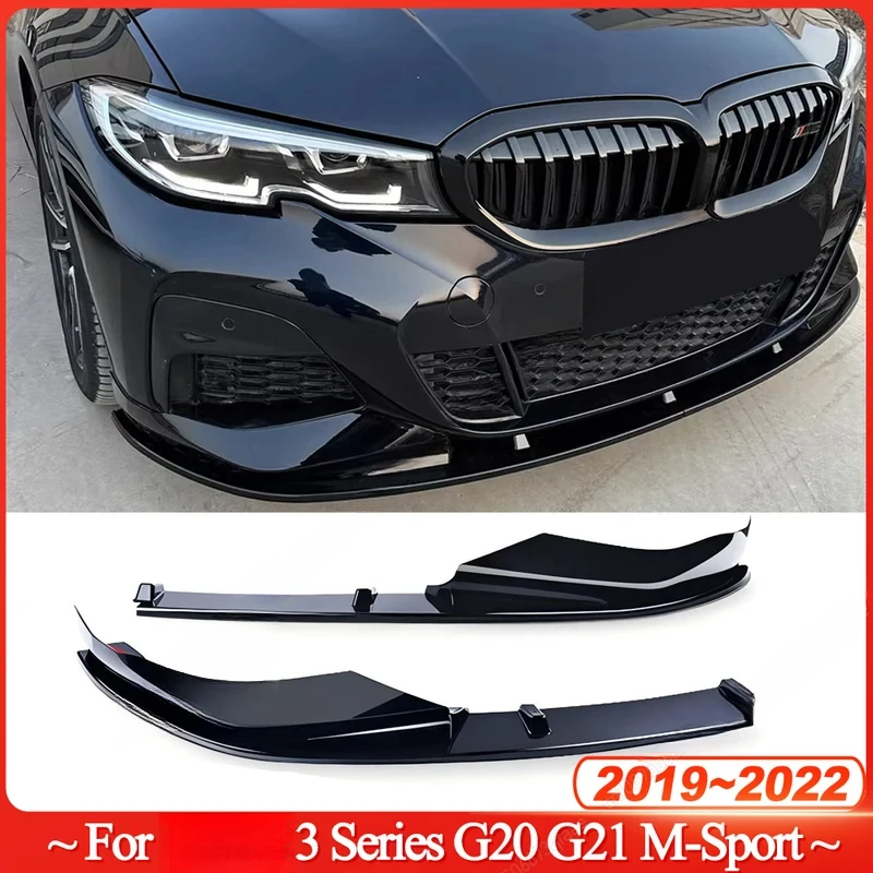 Automotive Exterior Aero Components 2Pcs ABS Front Bumper Lip Spoiler Diffuser Fit G20 G21 M-Sport 320i 330i M340i XDrive