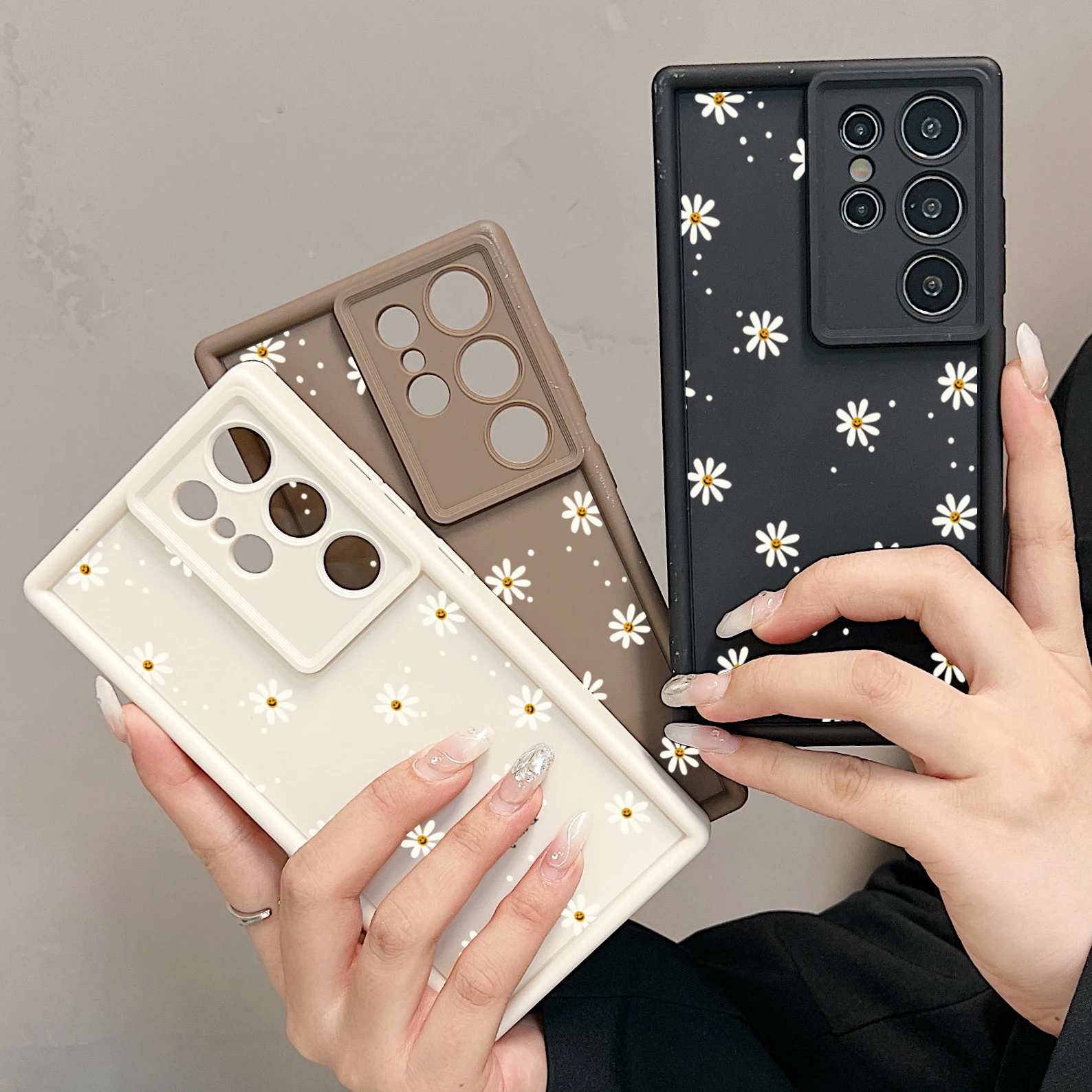Case For Samsung Galaxy S24 S23 S22 Ultra FE S21 Plus A52 A53 A13 A54 A14 A34 A15 A35 A55 Shockproof Daisy Flowers Phone Cover