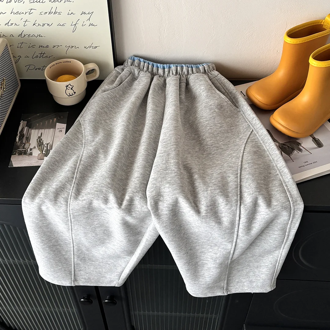 2-10 Jahre Frühling Lässige Kinder-Jogginghose Mädchen Kontrastfarbe Elastischer Bund Locker Sitzende Hose Weiche Kinder-Jungenhose – Detail 2