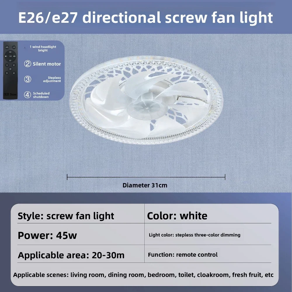 現代のスマートシーリングランプファン調光可能なライトリモコンロープロファイル-e27-ベースオフィスリビングルーム寝室用
