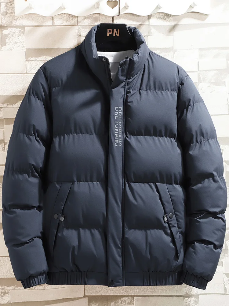 

Мужская зимняя утепленная куртка из хлопка с наполнителем из пуха, модная, морозостойкая, осенне-зимняя, свободного кроя, с принтом, молодежная