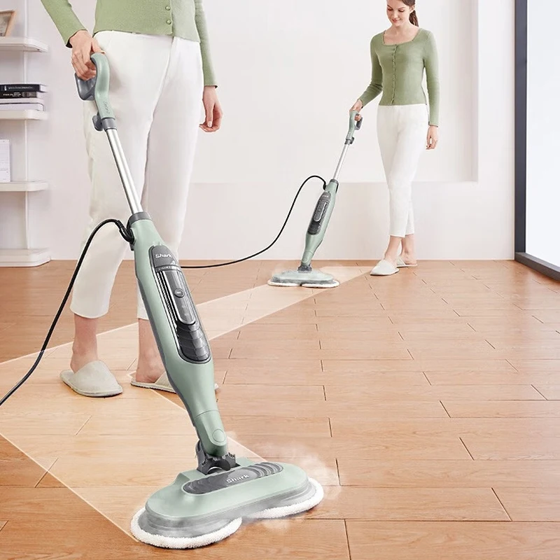 

Electric Floor Steam Cleaner 190rpm Automatic Rotation Double Roller Brush 330ml Water Tank High Temperature Handheld Steam Mop