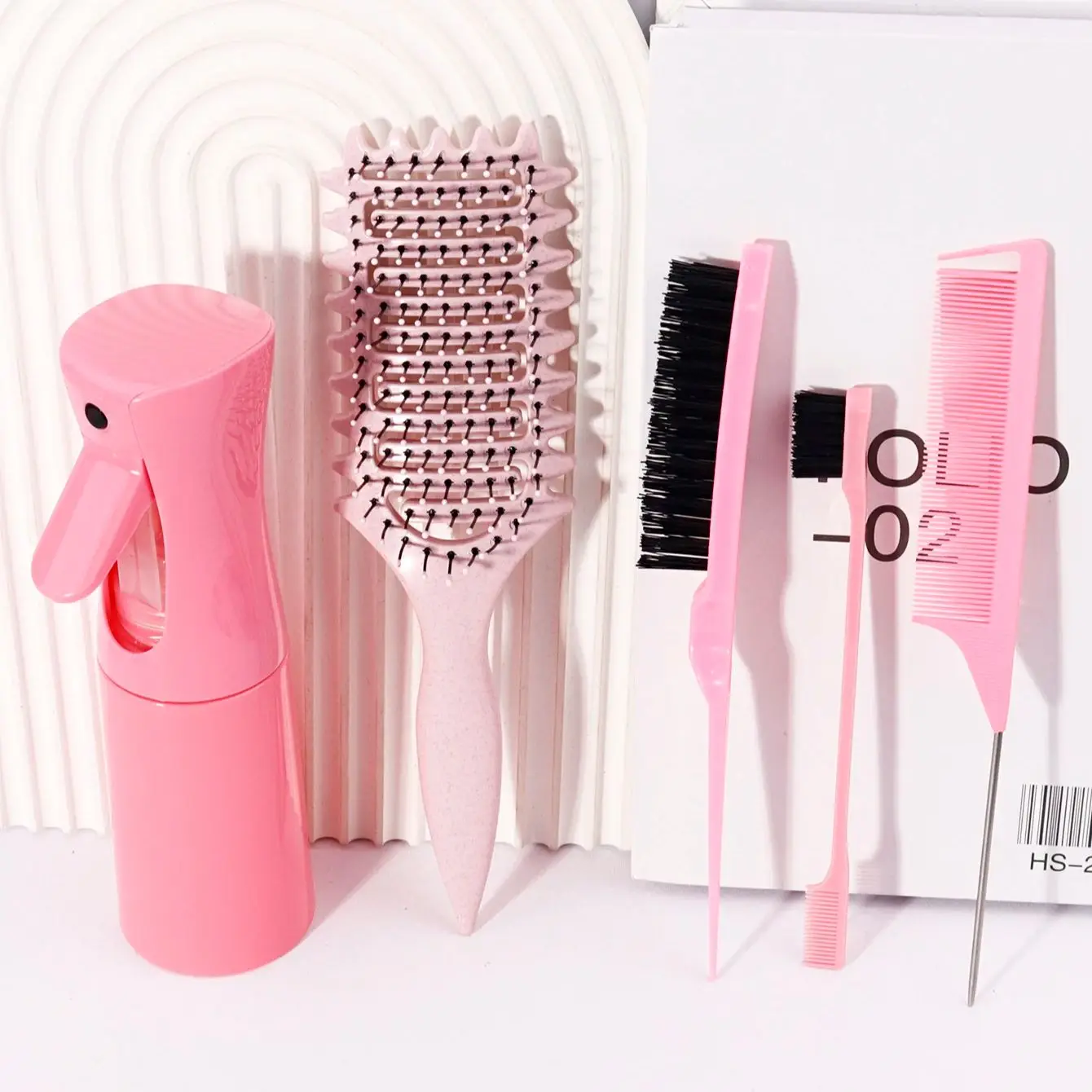 

Набор расчесок для волос из 5 предметов, с распылителем, расческа для укладки вьющихся волос, набор из трех кистей, специально для париков из натуральных волос ﻿