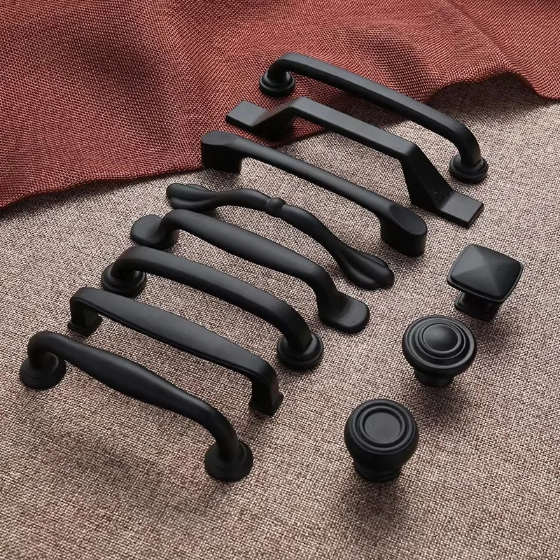 Factory Direct Flat Hidden Wardrobe Door Pulls Black Drawer Solid Hardware Handles