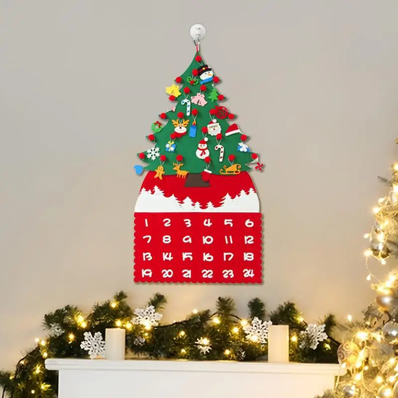 Toddler Felt Christmas Tree 24 Removable Ornaments Craft Kit Christmas Tree Toys Christmas Crafts Christmas Decorations For Kids