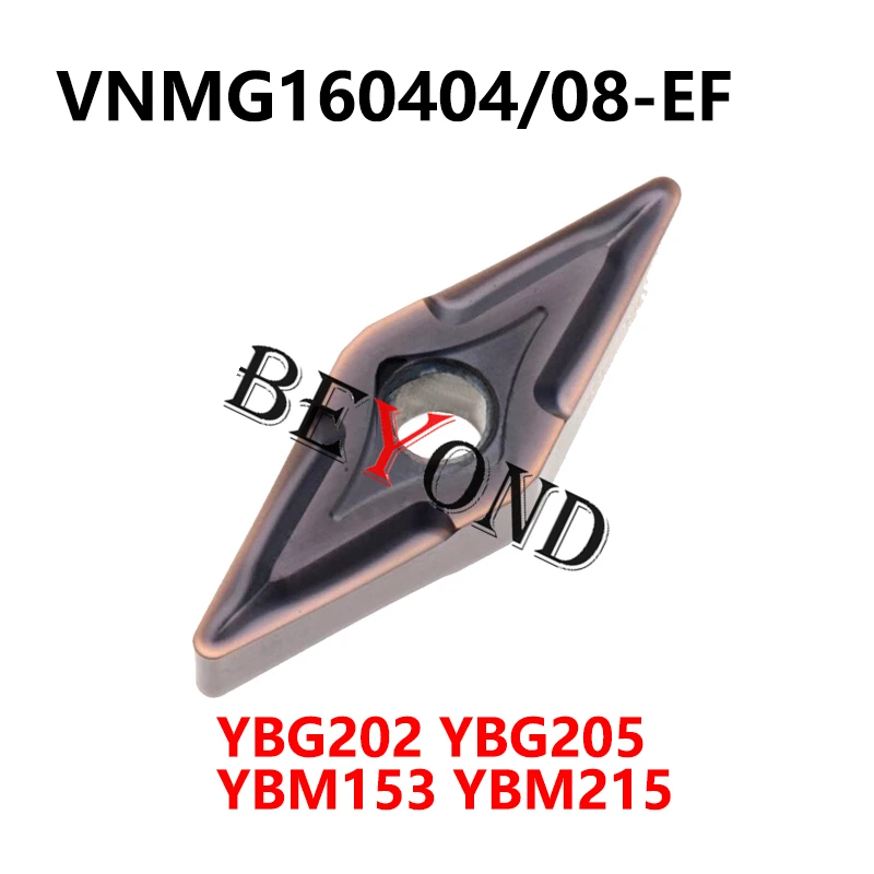 VNMG160404-EF YBG202 YBM153 YBM215 VNMG160408-EF YBG205 100% оригинальные карбидные вставки CNC Tool VNMG 160404 160408 для нержавеющей стали