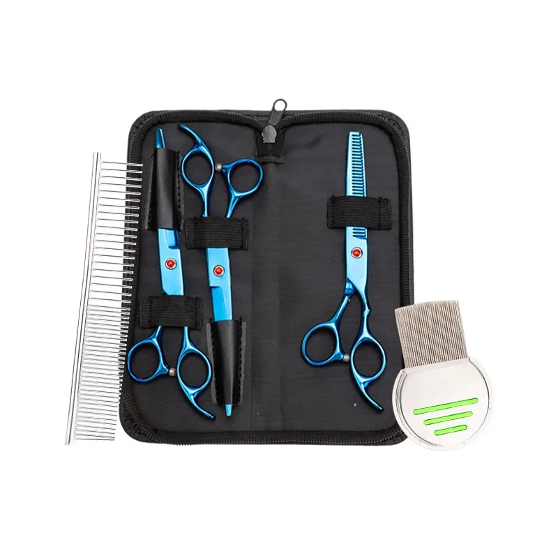 

3pcs/set Pet Dog Scissors Stainless Steel Comb Clipping Hair Haircut Thinning Barber Scissors Kit Barber Cutting Tool