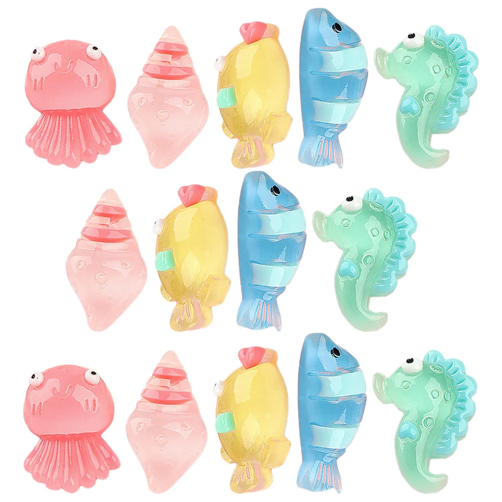 25 Pcs Luminous Seahorse Decorations Ocean Animal Ornaments Miniature Animals Figures Clothing Marine Accessories