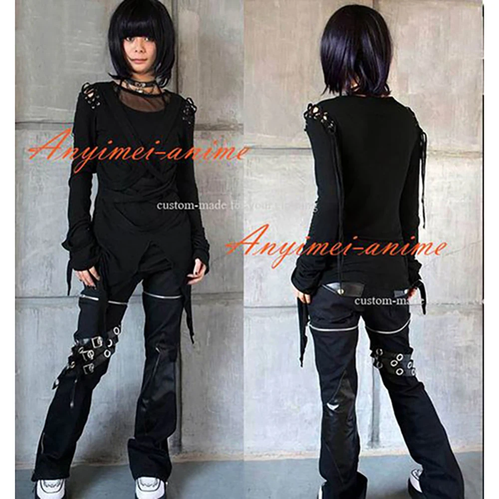 fondcosplay hiphop Gothic Tripp Lolita Punk Fashion black cotton Shirt pants Cosplay Costume CD/TV[CK1216]