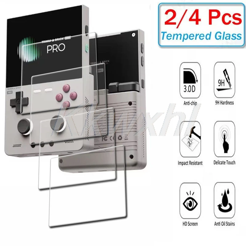 2-4PCS 9H HD gehärtetes Glas für TRIMUI Brick PRO BrickPRO Spielekonsole auf TRIMUIBrick Hammer Bildschirmschutzfolie