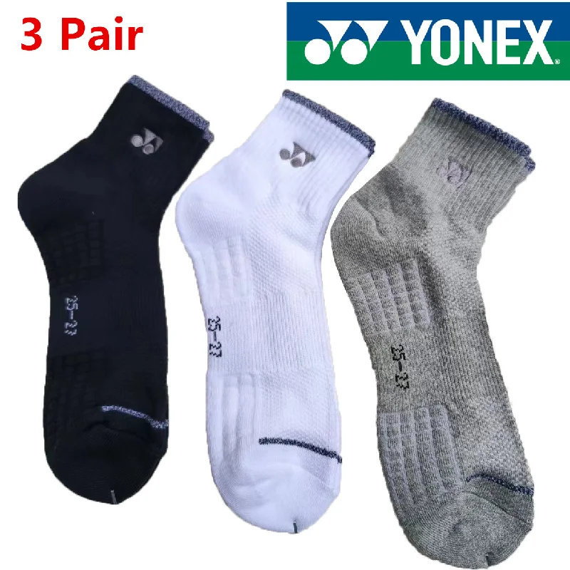 YONEX-Suor-Absorvente Desodorante Meias Esportivas, Meias Duráveis, Presente Masculino e Feminino, Meio-Tubo, Badminton, Corrida, Fitness, Ao Ar Livre