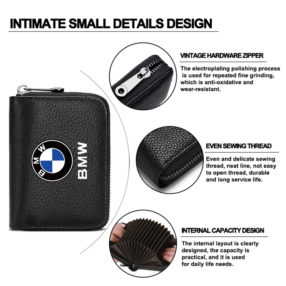 Mini Pu Leather Wallet Coin Purse Wallet Multifunction Organizer Bag Cards Holder For BMW M Performance M3 M5 M6 F20 X1 F20 E87