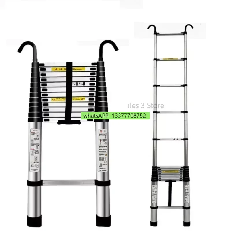 

1.5M 1.9M Aluminum Alloy Ladder Portable Telescopic Household Folding Lifting Hook Pedal Single Ladder Indoor And Outdoor