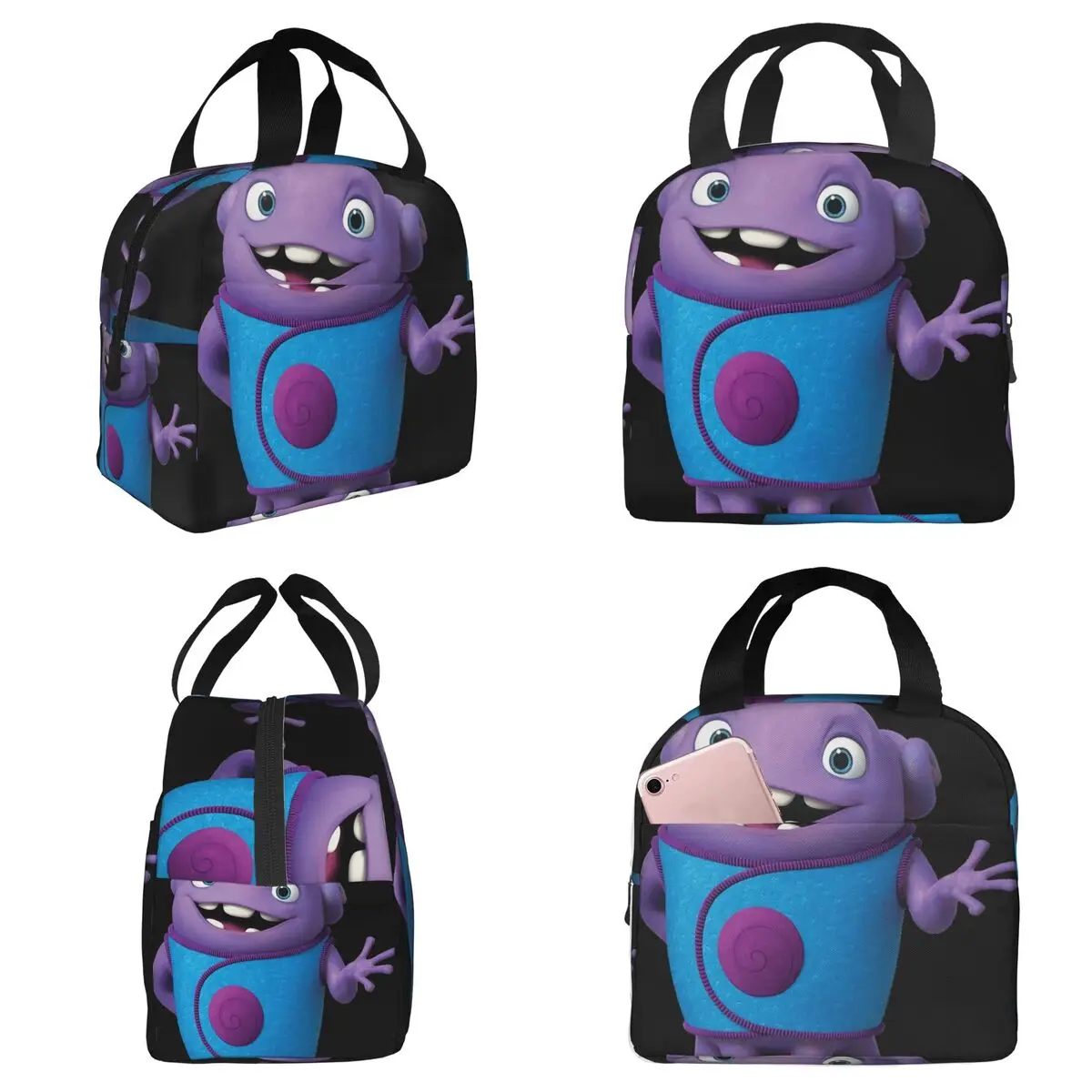 Oh The Boov Isolierte Lunchtasche für Damen, Büro-Kühltasche, Thermo-Lebensmittelbox, tragbare Lunchboxen, Behälter