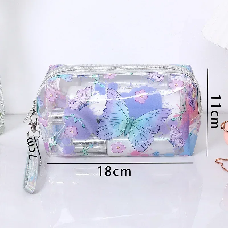 Travel Transparent Cosmetic Bag Women PVC Clear Makeup Bags Make Up Organizer Waterproof Wash Toiletry Storage Bag Case Handbag