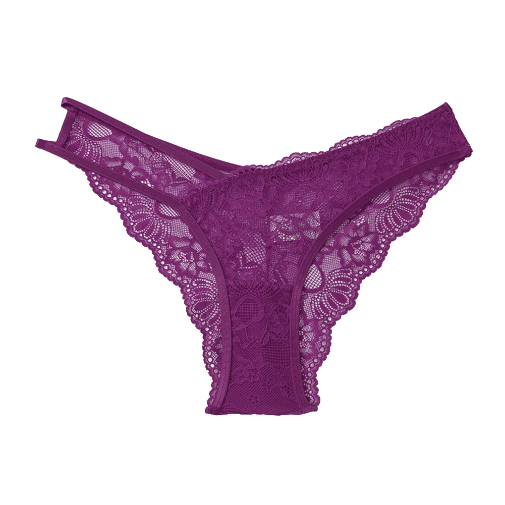 Applicable Gender: Female Hip Lifting Underwear Comfort Panties Hollow Lace Low Waist Medium Stretch Solid Color